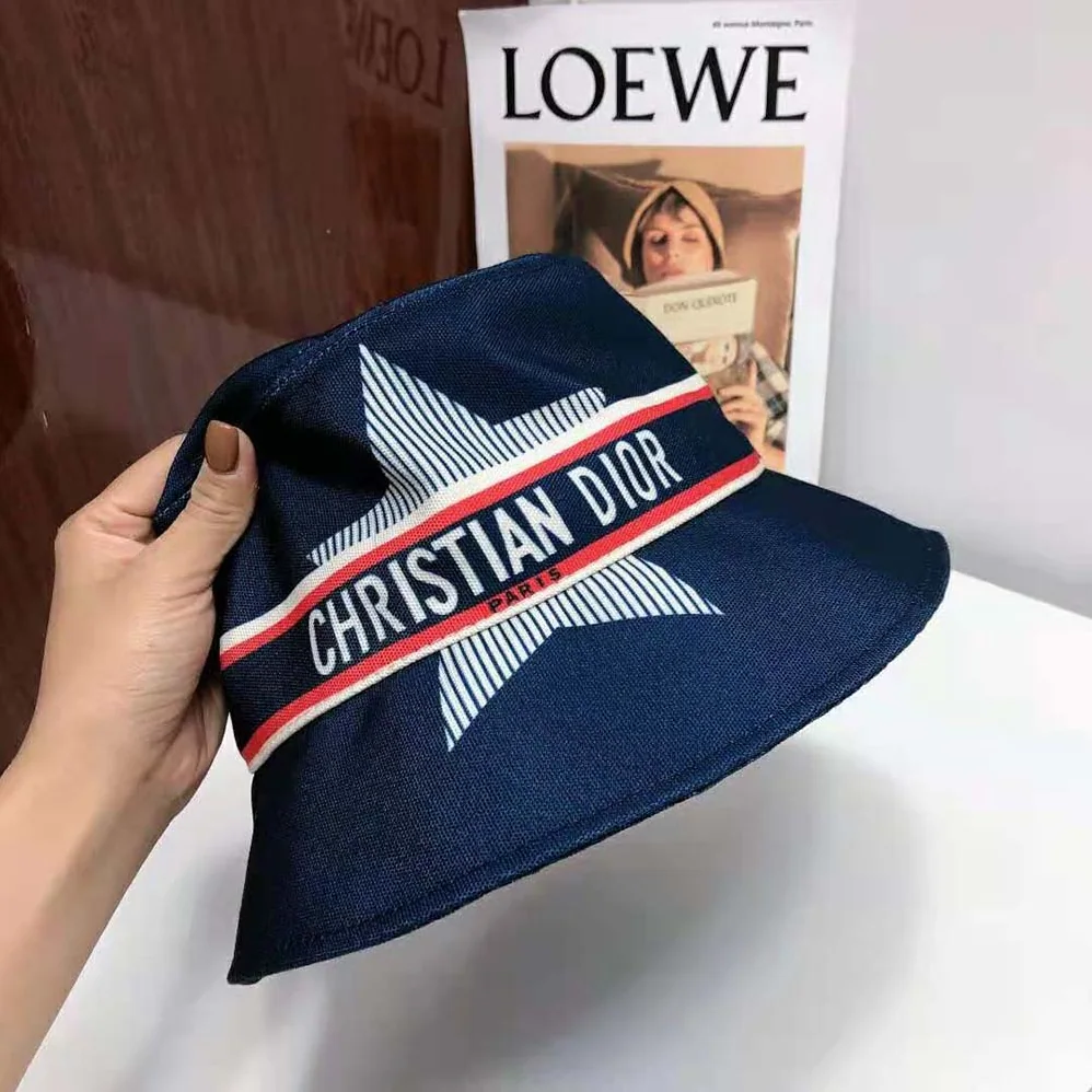 Dior Dioralps Small-brim Bucket Hat Blue Three for Women in Tone Technical Fabric