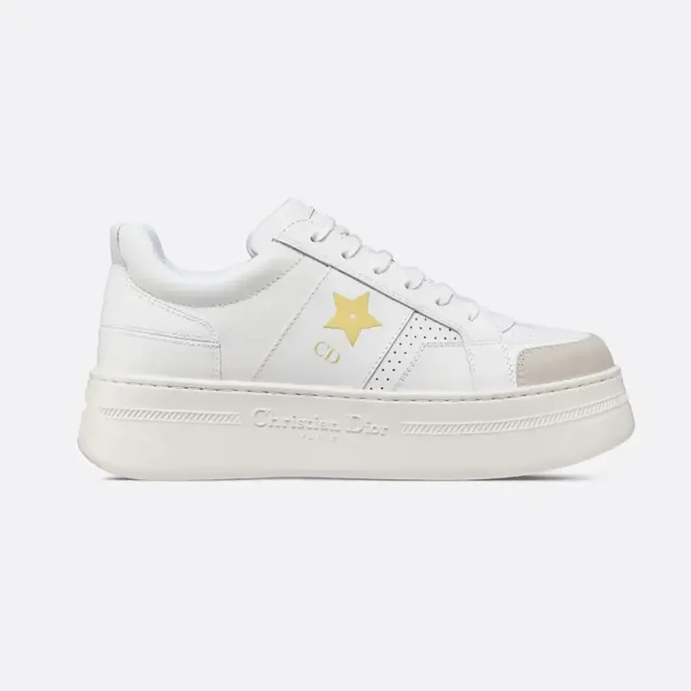 Dior Dior Star Platform Sneaker White Calfskin and Suede for Women Dior Dior Star Platform Sneaker White Calfskin and Suede for Women