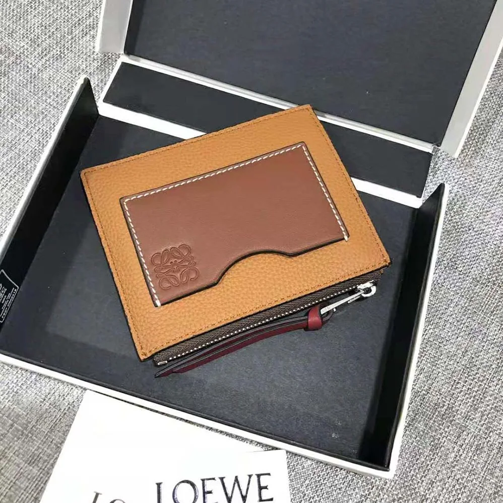 Loewe Coin Cardholder in Soft Grained Calfskin for Women in Brown Loewe Coin Cardholder in Soft Grained Calfskin for Women in Brown