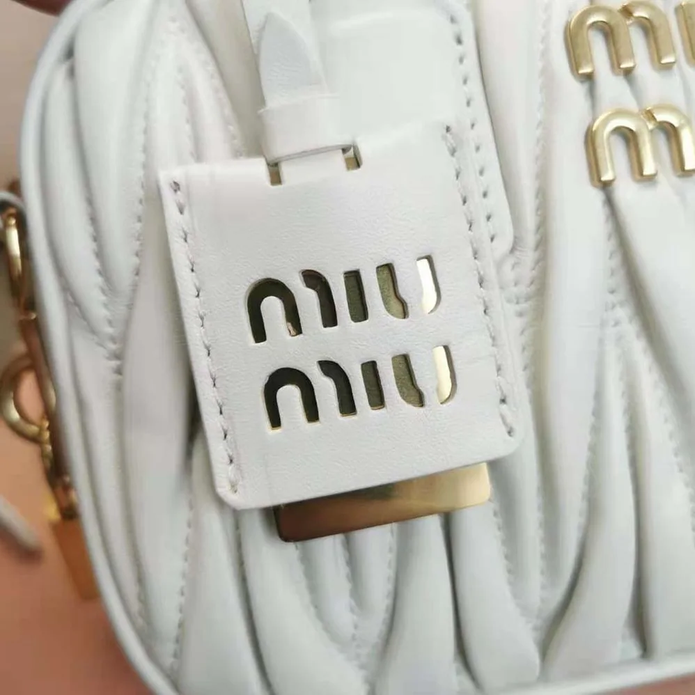 Miu Miu Matelassé Nappa Leather Top-Handle Bag for Women in White