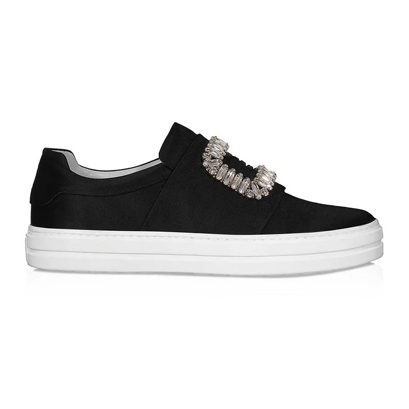 Roger Vivier Shoes Sneaky Viv' Strass Buckle Silk Satin for Women Roger Vivier Shoes Sneaky Viv' Strass Buckle Silk Satin for Women