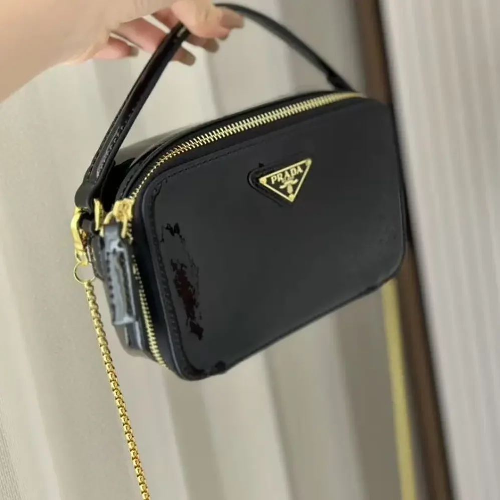 Prada Odette Patent Leather Mini-bag for Women in Black