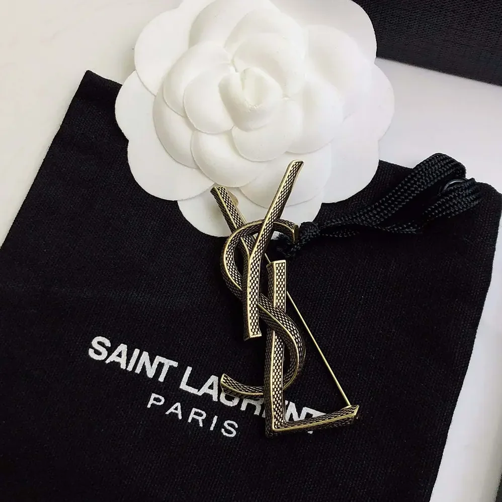 Saint Laurent YSL Cassandre Snake Brooch in Metal for Women