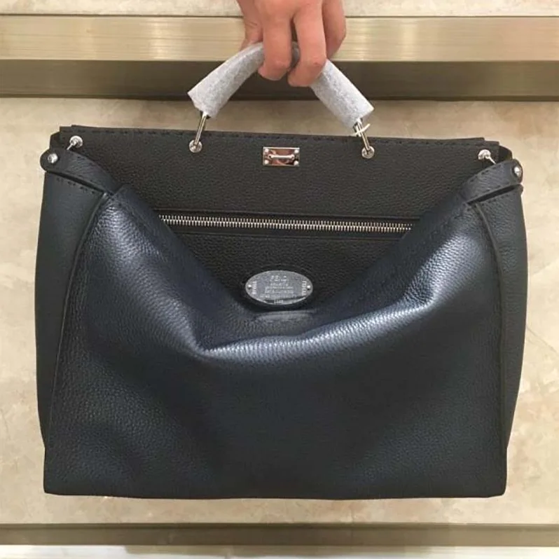 Fendi Peekaboo Selleria Handle Bag in Leather for Unisex in Black