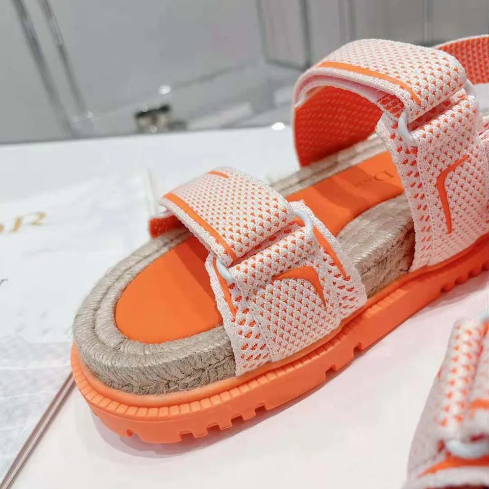 Dior Dioract Sandal White and Bright Orange Technical Mesh and Rubber for Women Dior Dioract Sandal White and Bright Orange Technical Mesh and Rubber for Women