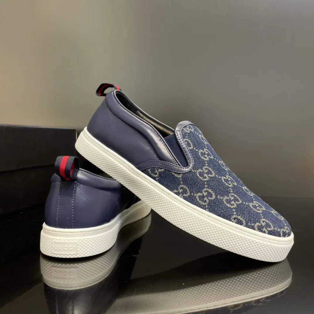 Gucci GG Supreme Slip for Men in on Sneaker Blue Gucci GG Supreme Slip for Men in on Sneaker Blue