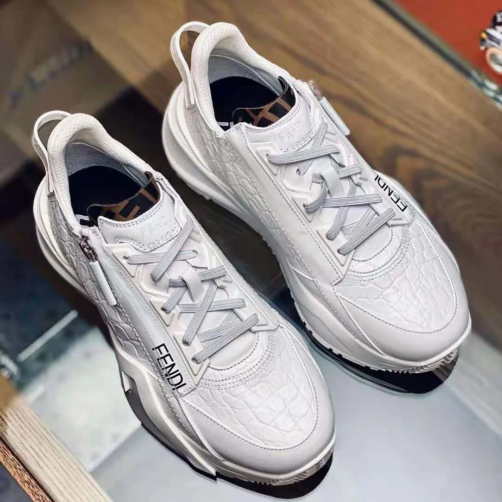 Fendi Sneakers White Caiman Low for Women in Tops