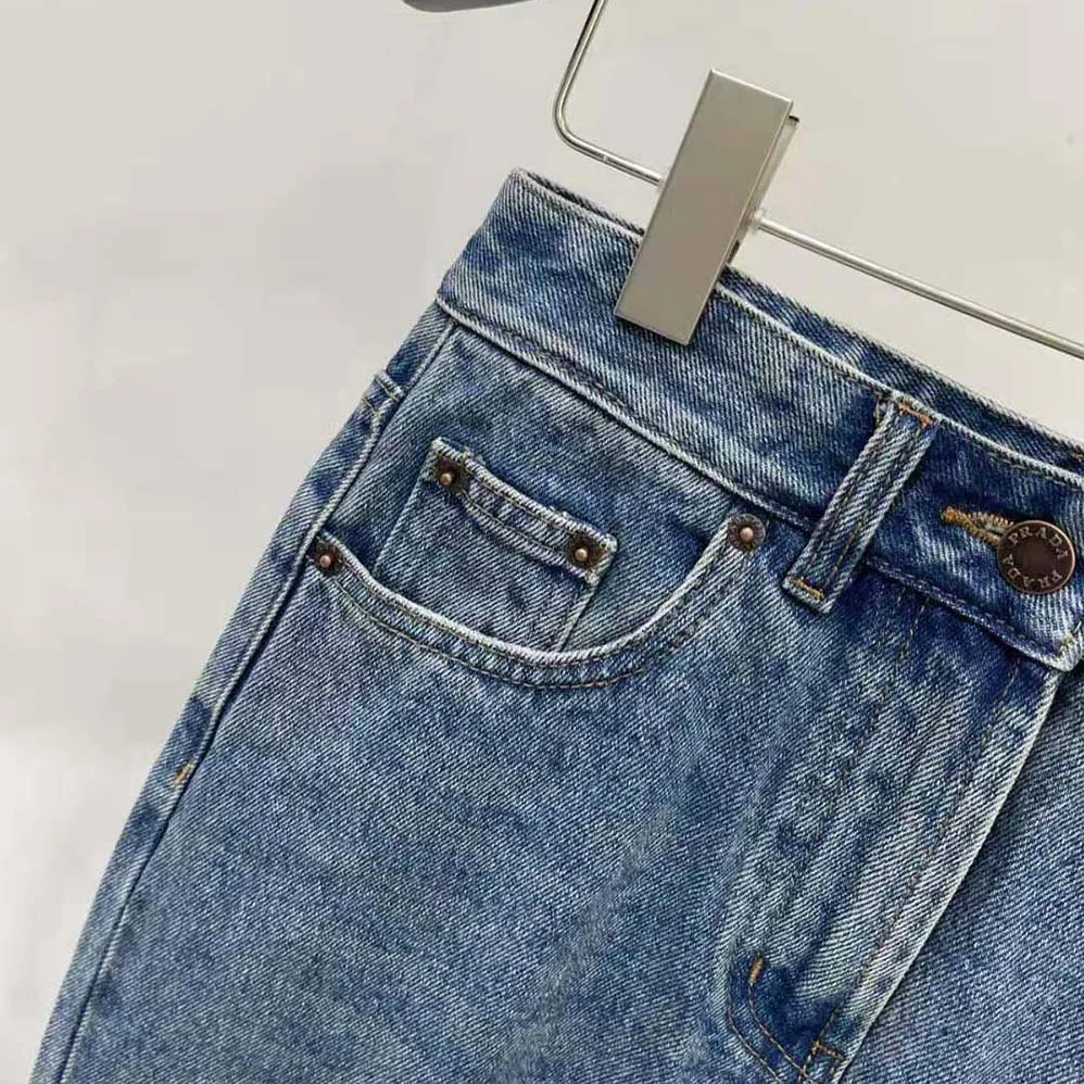 Prada Denim Maxi-skirt for Women in Navy