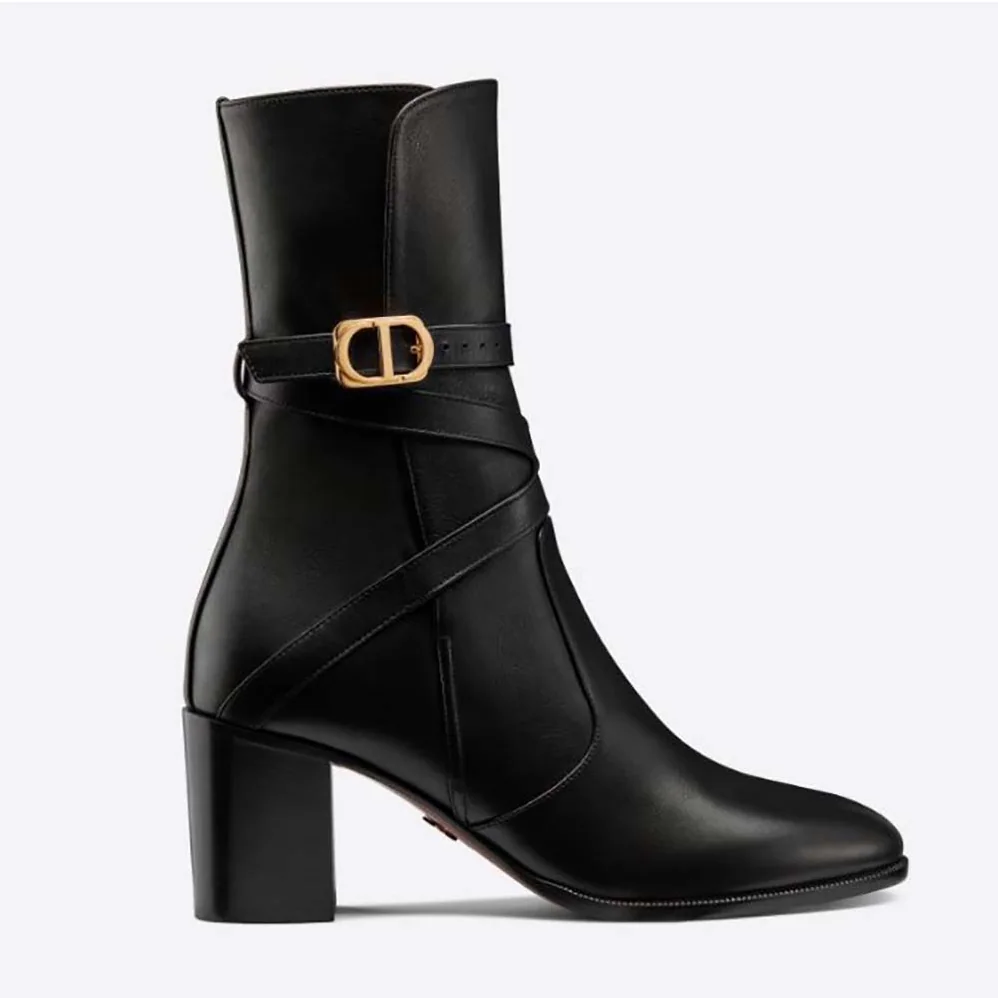 Dior Dior Empreinte Heeled Ankle Boot Black Soft Calfskin in 7cm Heel for Women