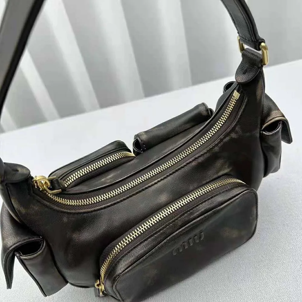 Miu Miu Nappa Leather Pocket Bag for Women in Black