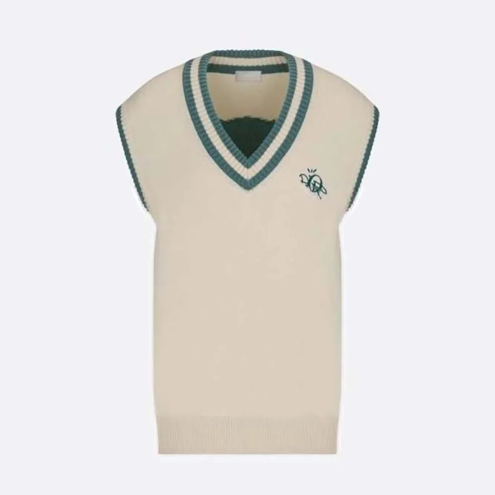 Dior Oversized Cactus Jack Dior Sleeveless Sweater Ecru Cashmere Knit for Men Dior Oversized Cactus Jack Dior Sleeveless Sweater Ecru Cashmere Knit for Men