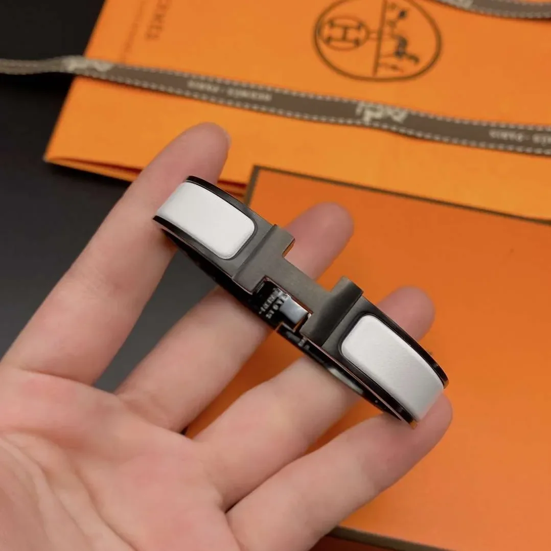 Hermes Clic Hh Bracelet White
