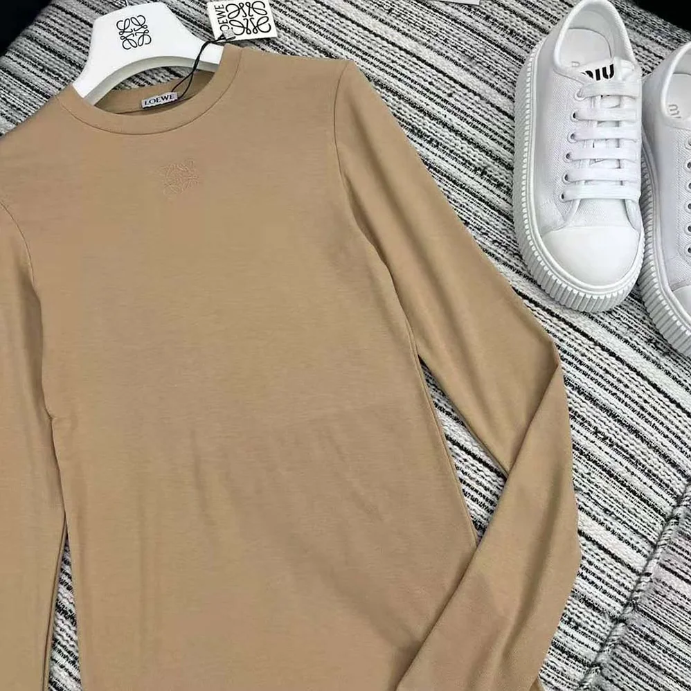 Loewe Long Sleeve Top in Modal for Women in Brown