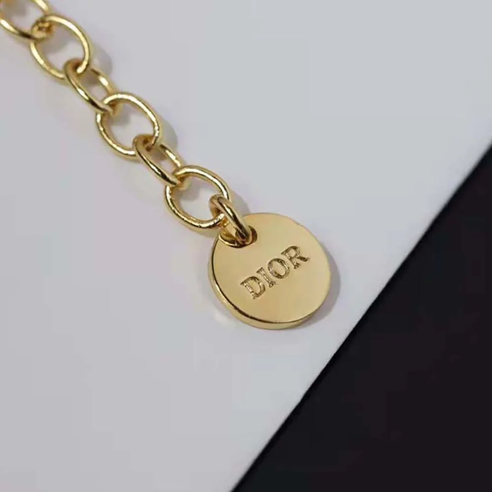 Dior Dioramour Necklace Gold-Finish Metal and Red Lacquer for Women Dior Dioramour Necklace Gold-Finish Metal and Red Lacquer for Women