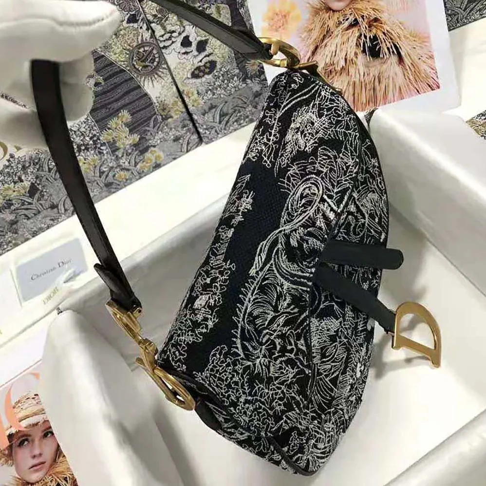 Dior Saddle Bag Toile DE Jouy Reverse Jacquard for Women Dior Saddle Bag Toile DE Jouy Reverse Jacquard for Women