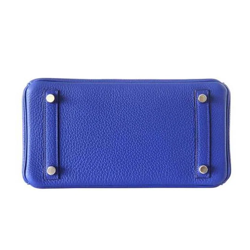 Hermes Birkin 25 Bag in Togo Leather with Silver Hardware in Navy