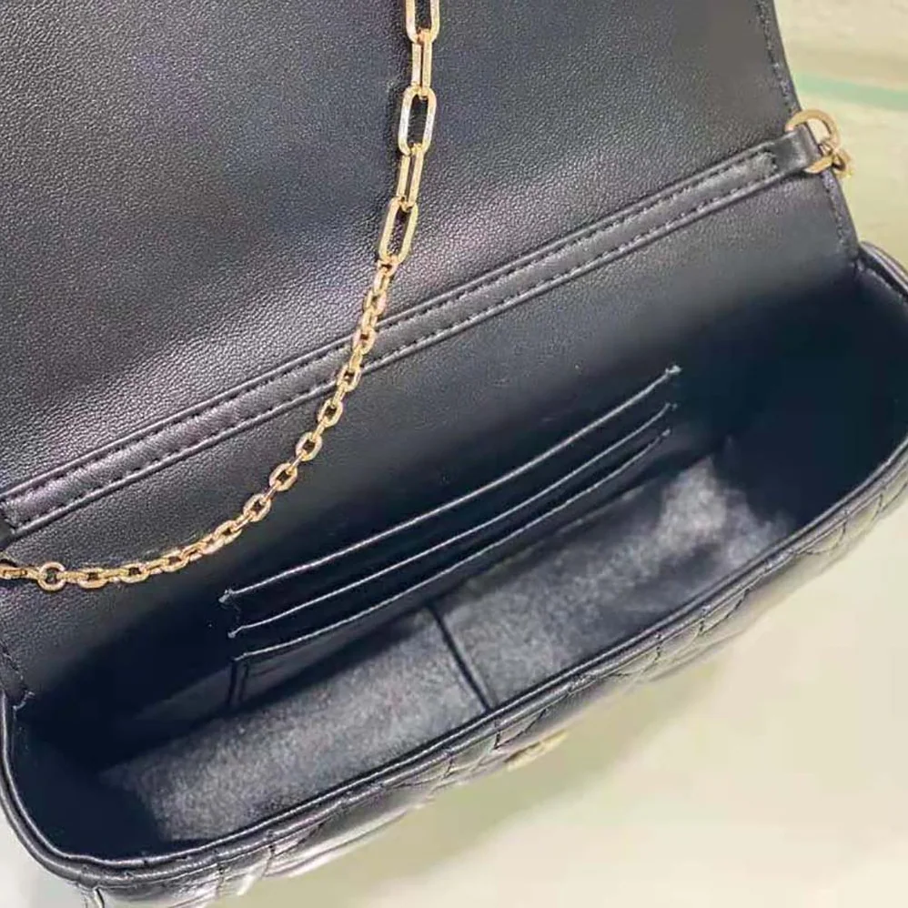 Dior Lady Dior Phone Pouch Black Cannage Lambskin for Women