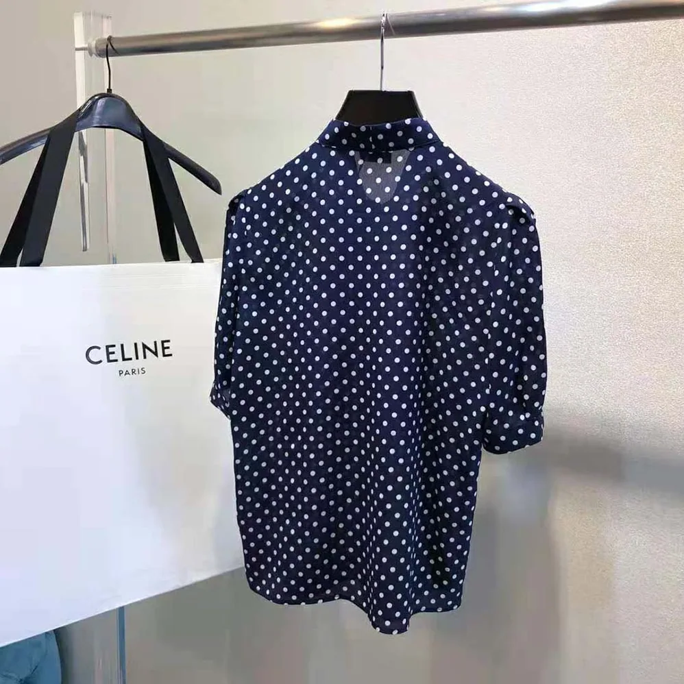 Celine Blouse with Bow in Crepe DE Chine for Women
