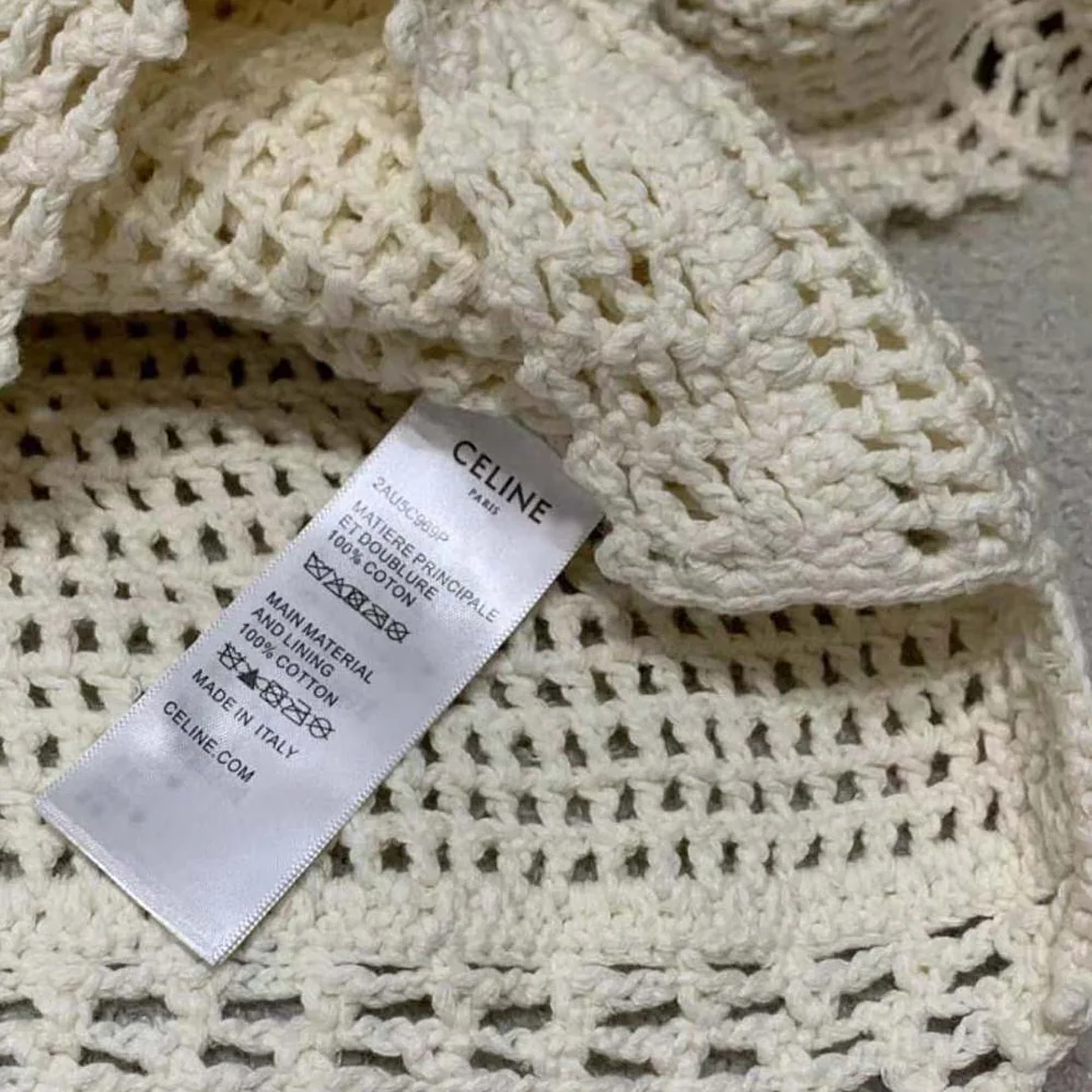 Celine Baja in Crocheted Cotton for Women in Beige Celine Baja in Crocheted Cotton for Women in Beige