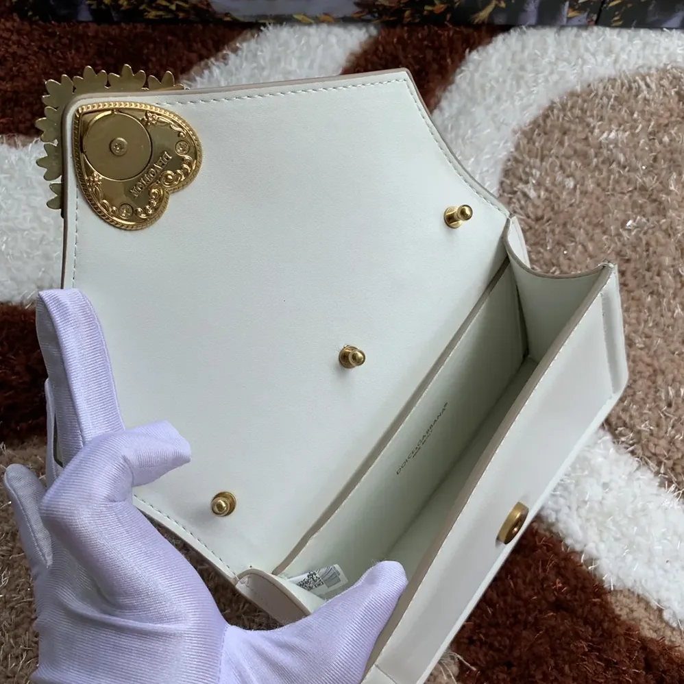 Dolce Gabbana D&G Medium Smooth Calfskin Devotion Bag for Women in White