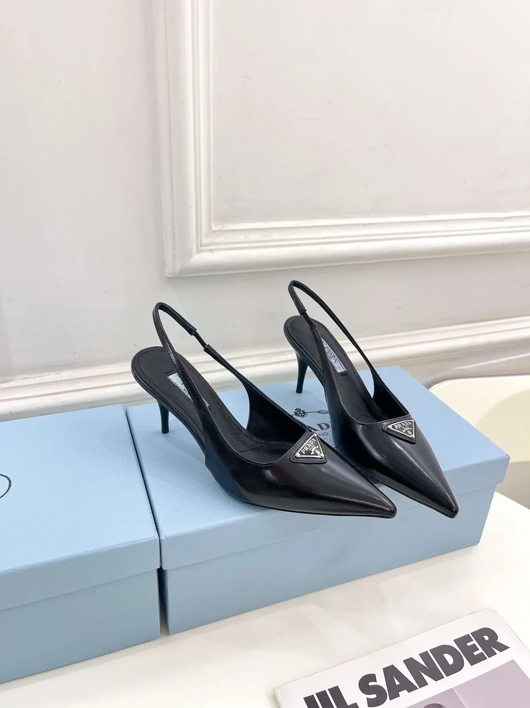 Prada Slingback Spike Pumps Black Prada Slingback Spike Pumps Black
