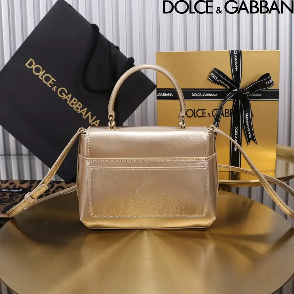 Dolce Gabbana D&G DG Logo Bag Top-handle Bag for Women in Gold Dolce Gabbana D&G DG Logo Bag Top-handle Bag for Women in Gold