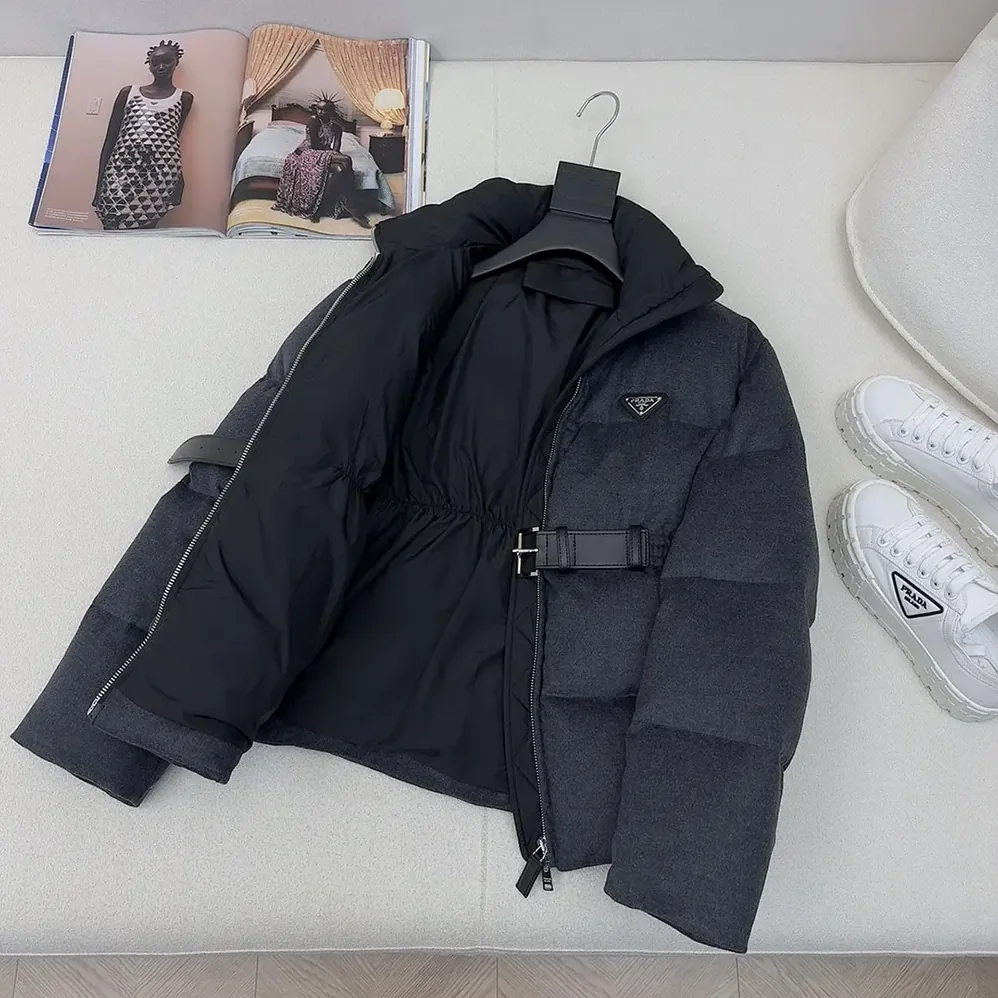 Prada Loden Down Jacket for Women in Grey Prada Loden Down Jacket for Women in Grey