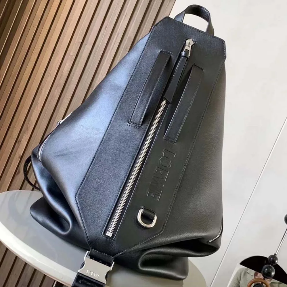 Loewe Convertible Backpack in Classic Calfskin for Men in Black