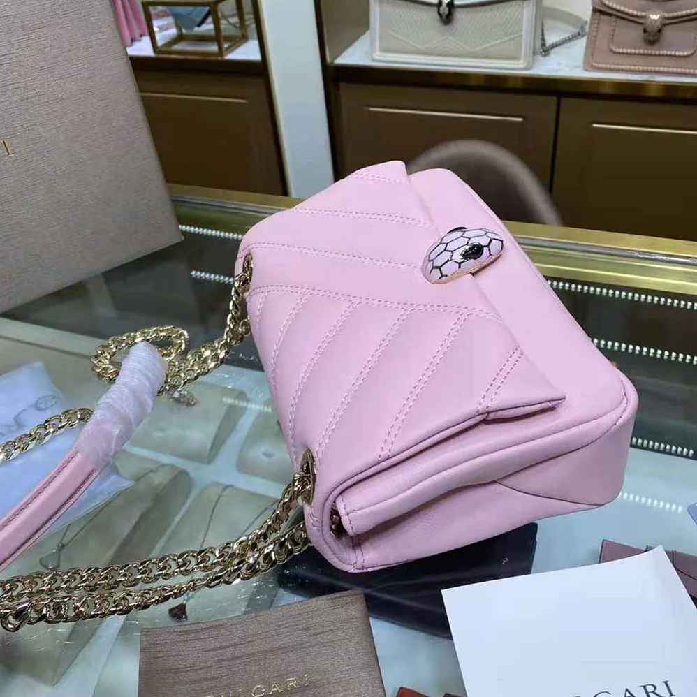 Bvlgari Serpenti Cabochon Shoulder Bag for Women in Pink