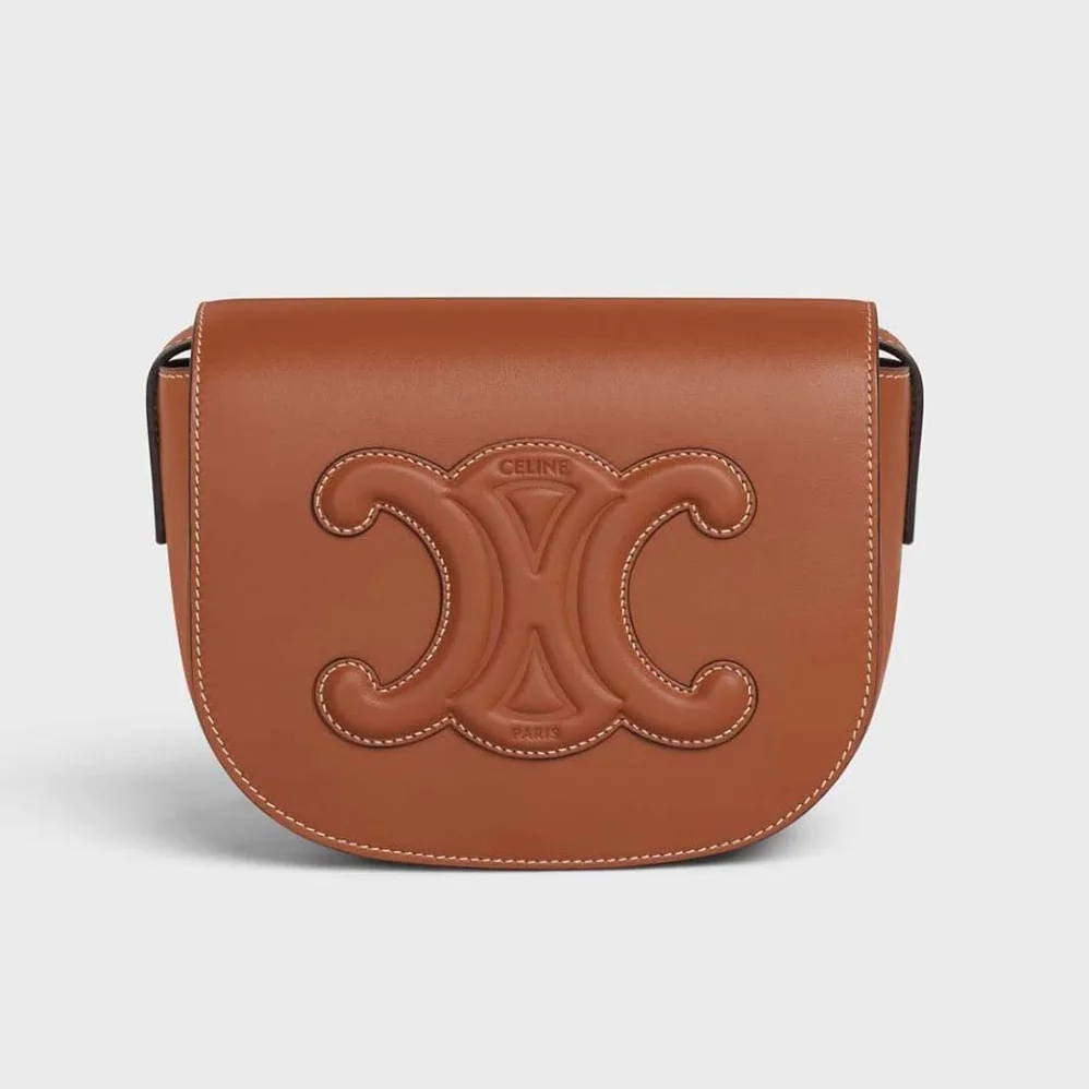Celine Folco Cuir Triomphe in Smooth Calfskin for Women in Brown Celine Folco Cuir Triomphe in Smooth Calfskin for Women in Brown