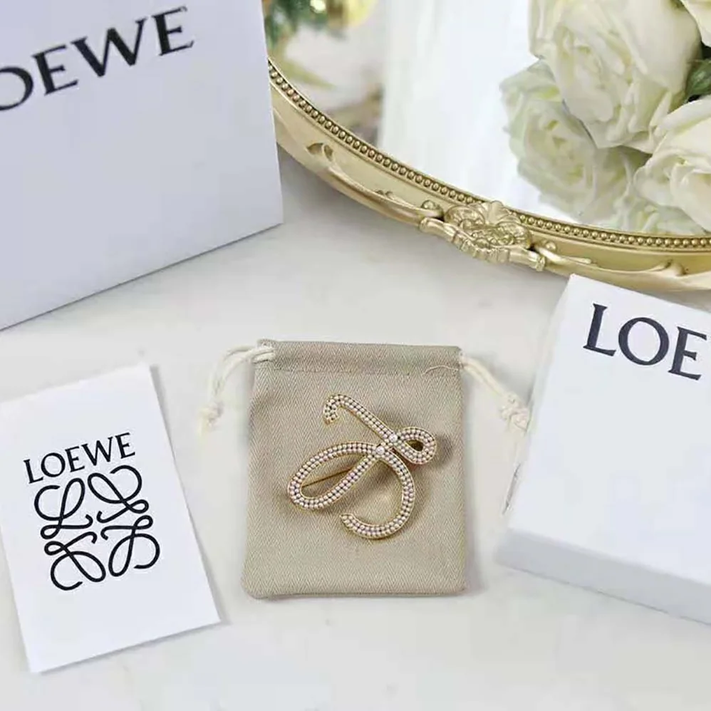 Loewe Brooch in Metal and Pearls for Women Loewe Brooch in Metal and Pearls for Women