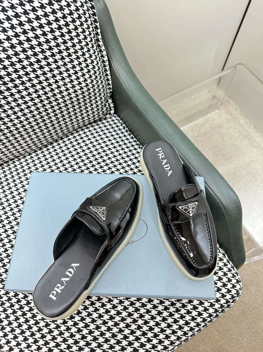 Prada Brushed Sabots Black Prada Brushed Sabots Black