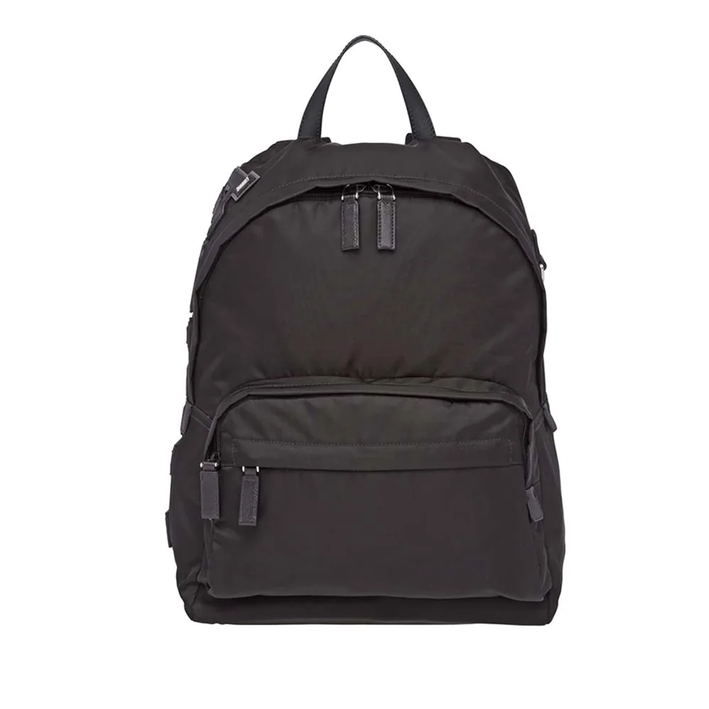 Prada Nylon and Saffiano Leather Backpack for Men in Black Prada Nylon and Saffiano Leather Backpack for Men in Black