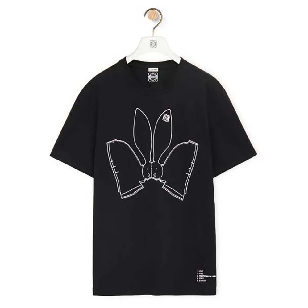 Loewe Bunny T-shirt in Cotton for Women in Black