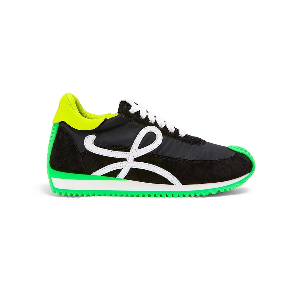 Loewe Flow Runner in Nylon and Suede for Women in Black Loewe Flow Runner in Nylon and Suede for Women in Black