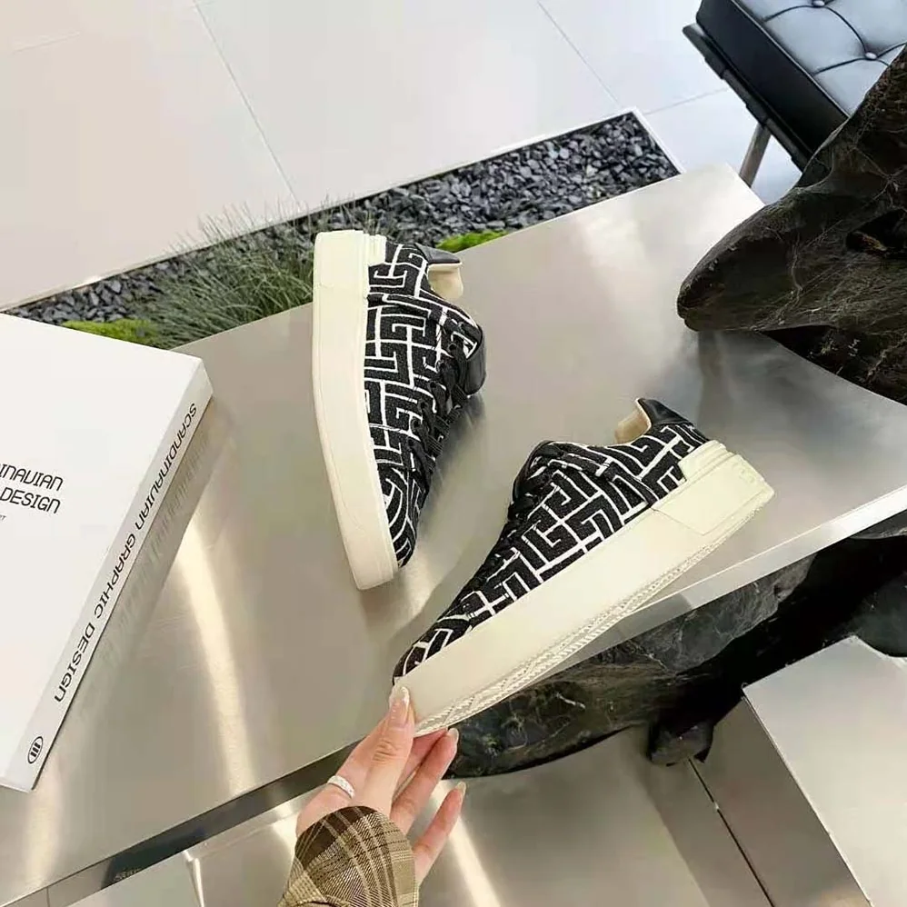 Balmain B-Court Trainers with Jacquard Monogram for Unisex