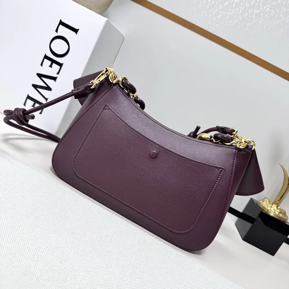 Loewe Medium Ola Bag in Smooth Calfskin for Women in Dark Burgundy Loewe Medium Ola Bag in Smooth Calfskin for Women in Dark Burgundy