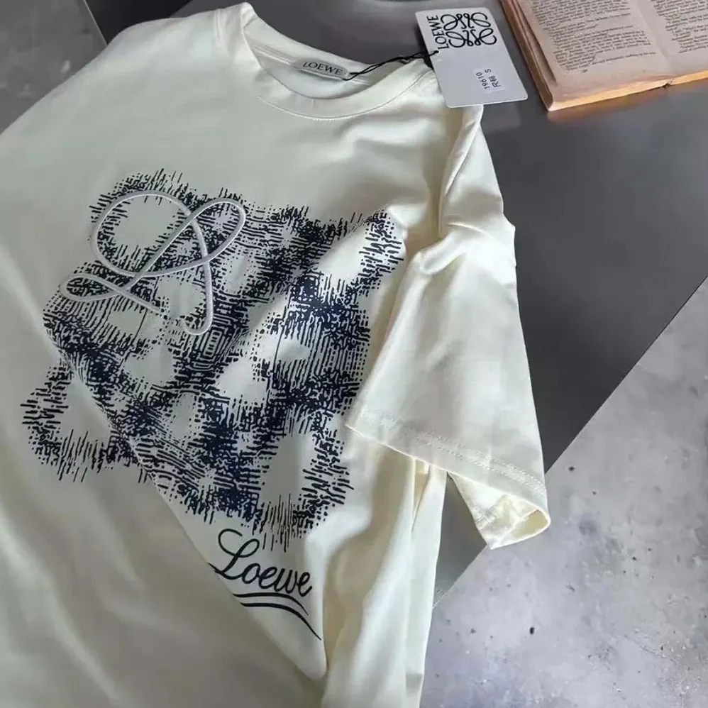 Loewe Short Sleeve T-shirts in Cotton for Men in White