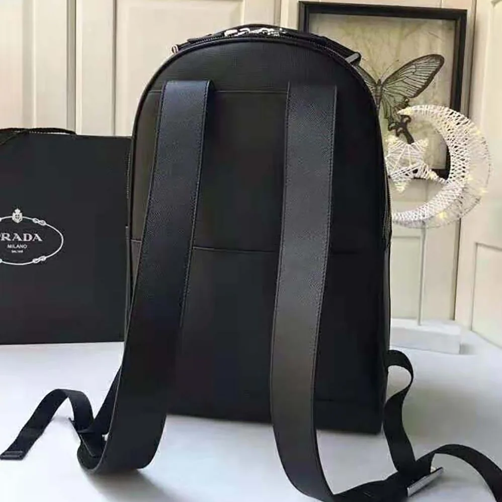 Prada Saffiano Leather Backpack for Men in Black Prada Saffiano Leather Backpack for Men in Black