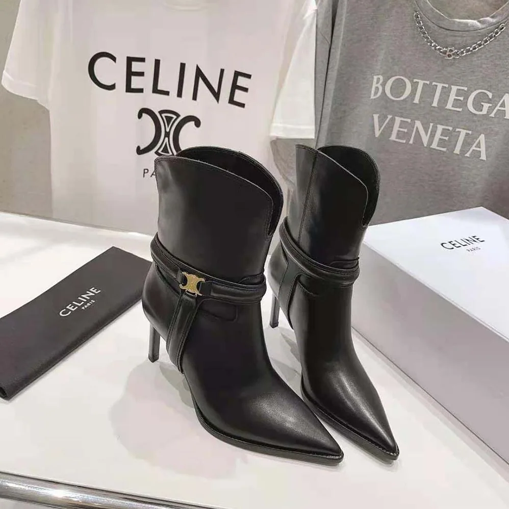 Celine Verneuil Triomphe Harness Low Boot in Calfskin for Women