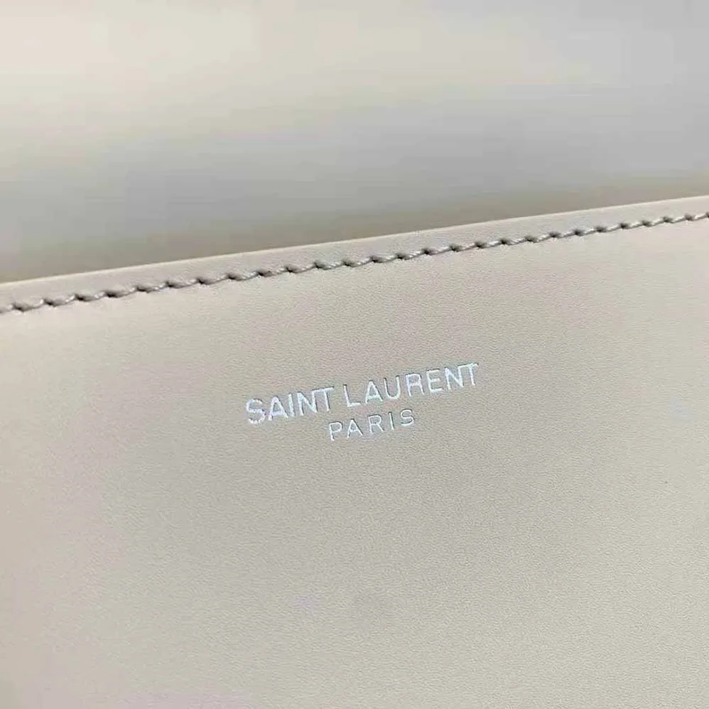 Saint Laurent YSL LE Pave Satchel in Smooth Leather for Women in White