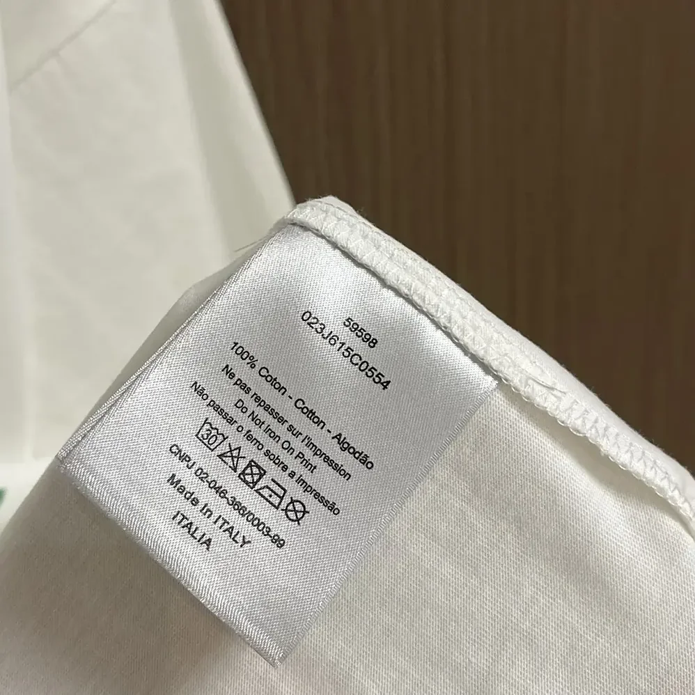 Dior T-Shirt White Slub Cotton Jersey for Women