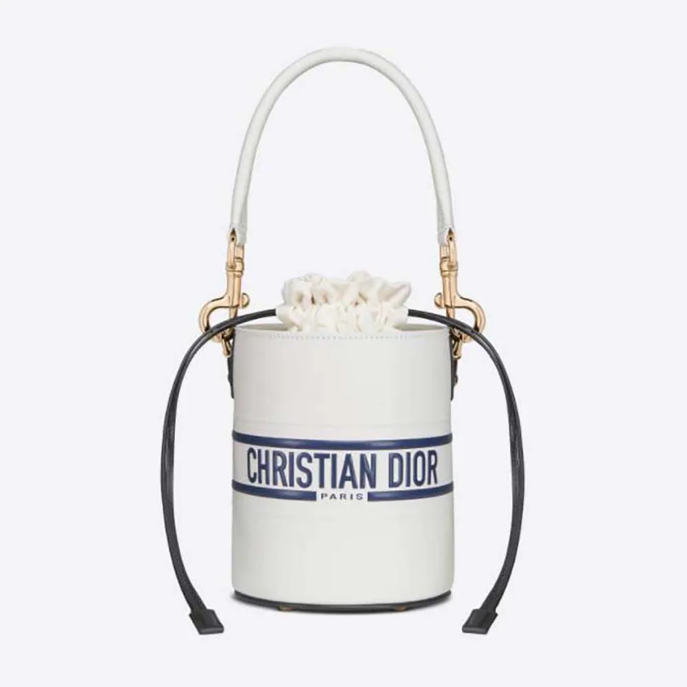 Dior Small Dior Vibe Bucket Bag White and Blue Smooth Calfskin for Women