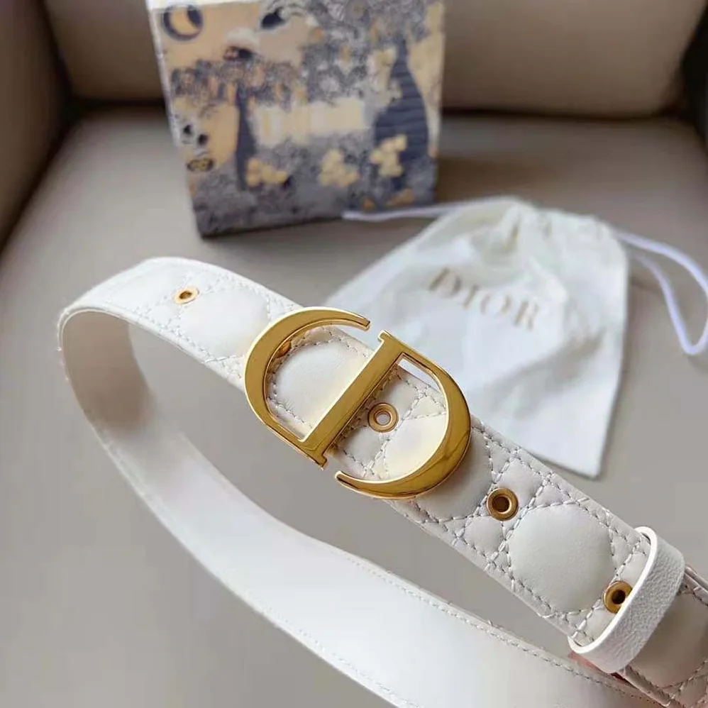Dior 30 Montaigne Belt Latte Cannage Calfskin 30 MM for Women Dior 30 Montaigne Belt Latte Cannage Calfskin 30 MM for Women