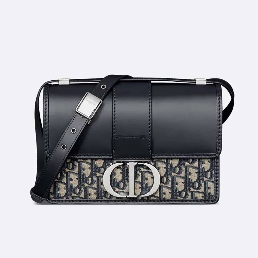 Dior 30 Montaigne Bag Blue Dior Oblique Jacquard and Smooth Calfskin for Women