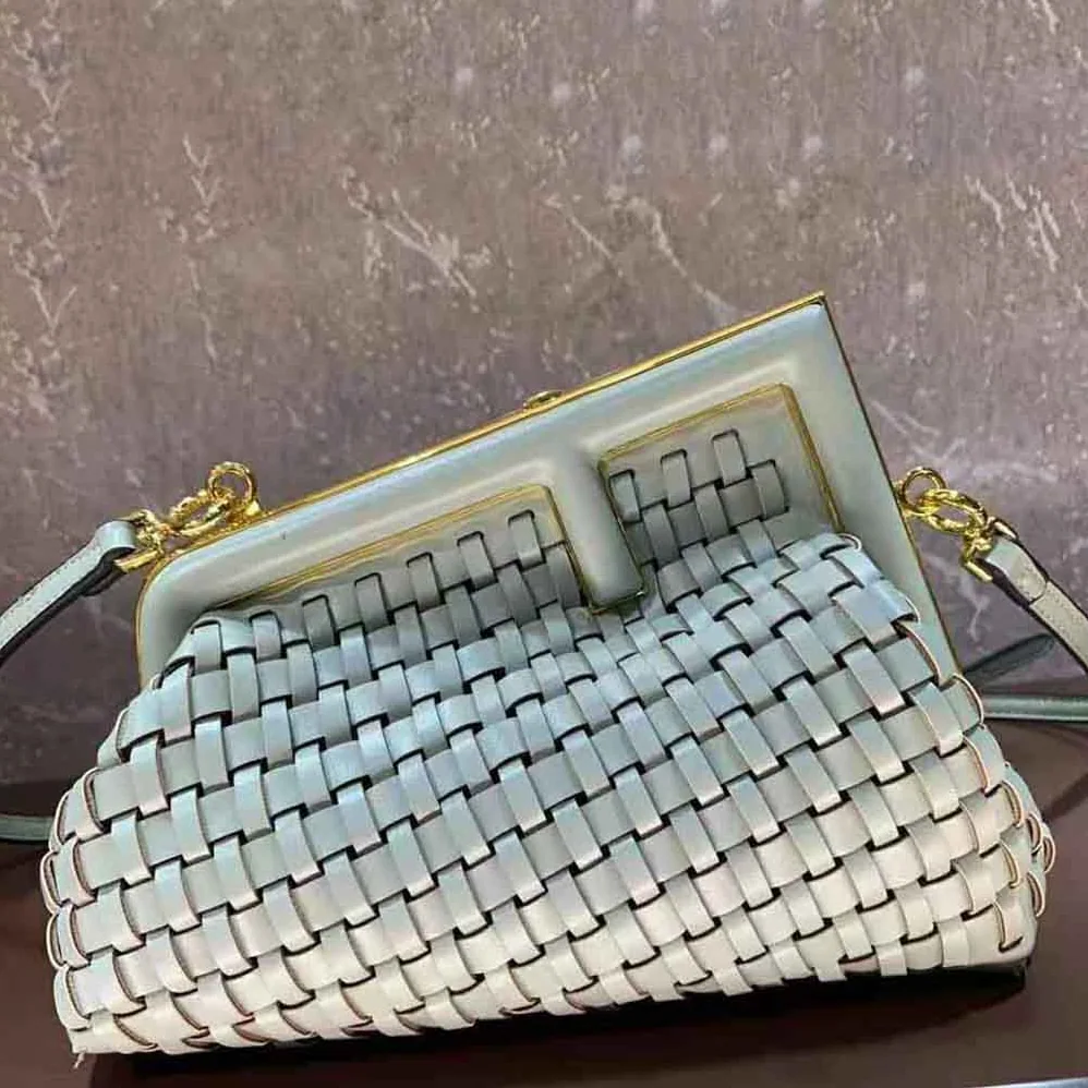 Fendi Fendi First Small Mint Green Leather Interlace Bag for Women