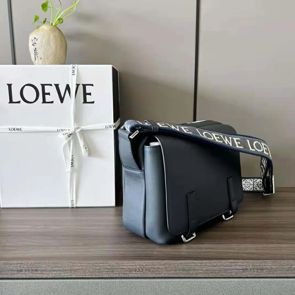 Loewe XS Military Messenger Bag in Supple Smooth Calfskin and Jacquard for Men Loewe XS Military Messenger Bag in Supple Smooth Calfskin and Jacquard for Men