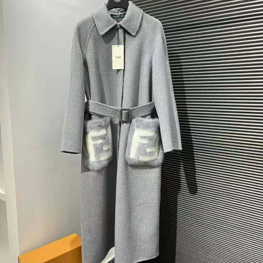 Fendi Coat Gray Wool Overcoat for Women Fendi Coat Gray Wool Overcoat for Women