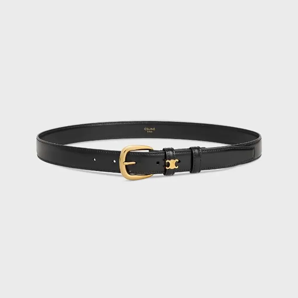 Celine Vivienne Belt 25Mm In Taurillon Leather for Women in Black Celine Vivienne Belt 25Mm In Taurillon Leather for Women in Black