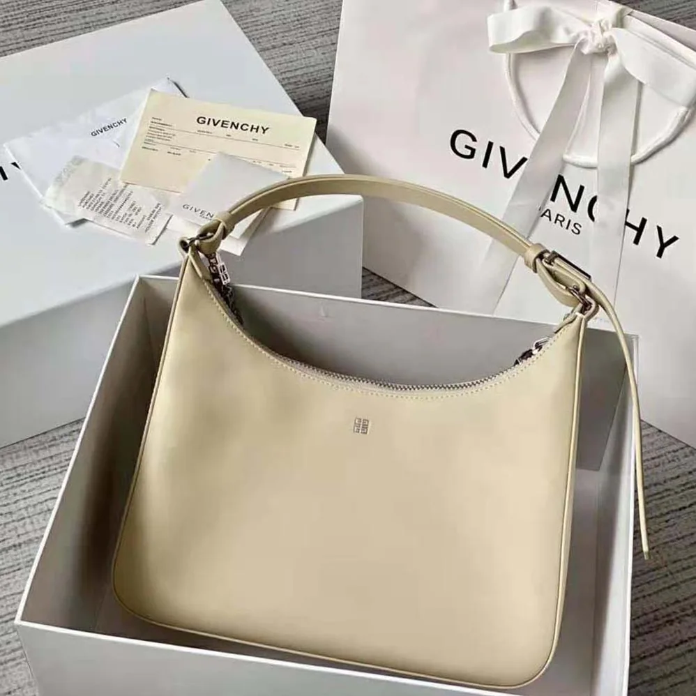 Givenchy Medium Moon Cut Out Bag in Leather for Women in Beige